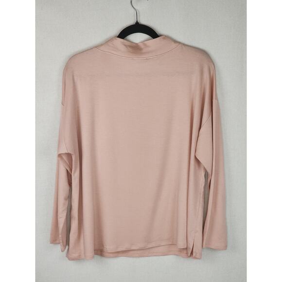 Eileen Fisher Top Womens M New Funnel Neck Box-Top Blush corpcore  mature comfy - Picture 4 of 8